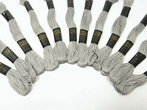 25 PC-Baumwoll Grau Thema Nähen Nadelstich-Stickerei Kreuz Floss Skein