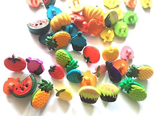 30 Pcs Cute Assorted Fruit Buttons and Shanks by Little...