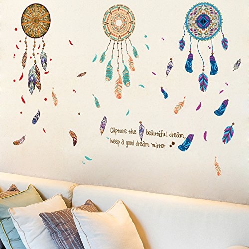 Creative Dream Catcher Net Wandaufkleber Schlafzimmer Warmer Nachttisch Dekorative Wohnzimmer Sofa Hintergrund Wandaufkleber Entfernt Werdenwandaufkleber Für Schlafzimmer Aufkleber Wandsticker