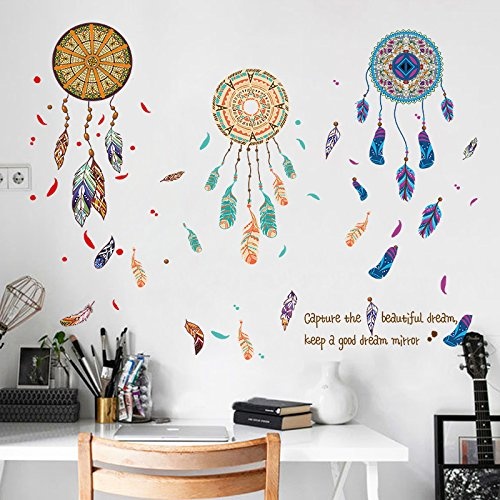 Creative Dream Catcher Net Wandaufkleber Schlafzimmer Warmer Nachttisch Dekorative Wohnzimmer Sofa Hintergrund Wandaufkleber Entfernt Werdenwandaufkleber Für Schlafzimmer Aufkleber Wandsticker