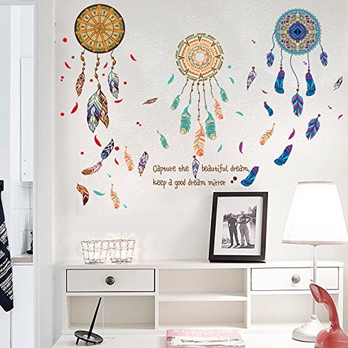 Creative Dream Catcher Net Wandaufkleber Schlafzimmer Warmer Nachttisch Dekorative Wohnzimmer Sofa Hintergrund Wandaufkleber Entfernt Werdenwandaufkleber Für Schlafzimmer Aufkleber Wandsticker