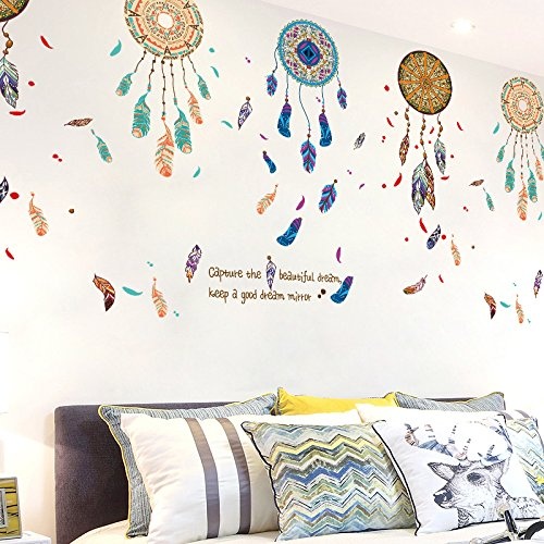 Creative Dream Catcher Net Wandaufkleber Schlafzimmer Warmer Nachttisch Dekorative Wohnzimmer Sofa Hintergrund Wandaufkleber Entfernt Werdenwandaufkleber Für Schlafzimmer Aufkleber Wandsticker