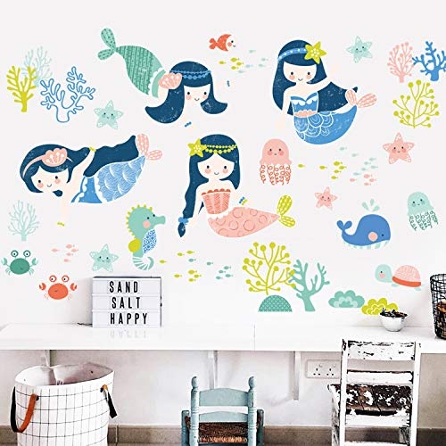 Cartoon Dream Girl Zimmer Mermaid Dekorationen Wall...