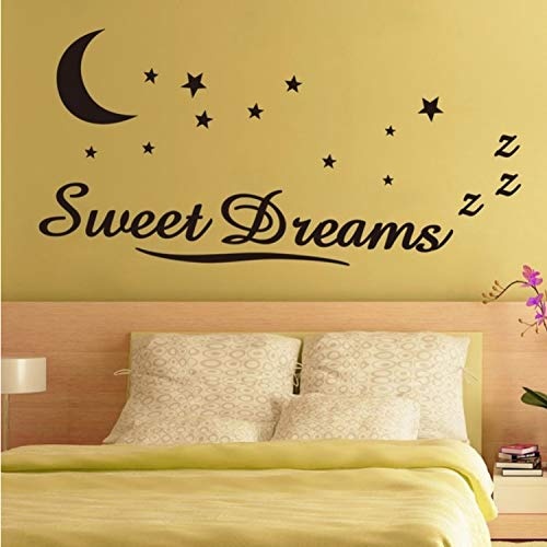 Asade Wall Sticker Quotes Sweet Dreams Moon Stars Quote Wall Art Decal Quote Words Lettering Decor Sticker