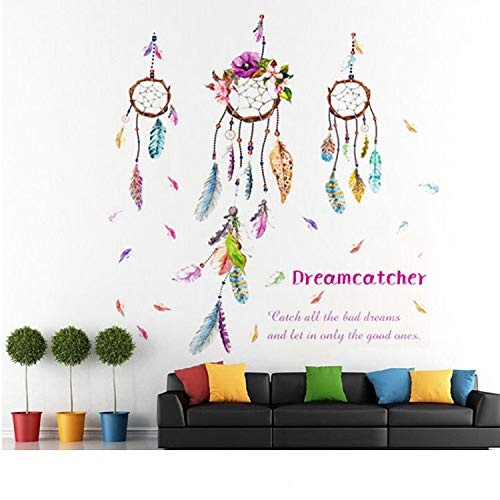 Asade New Lucky Dream Catcher Feathers Wall Sticker Mural Art Vinyl Decals Home Decor Fashion