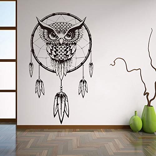 56x99cm India Art Design Dream Catcher Decor Wall Aufkleber Owl Vinyl Decals Wandbilder Aufkleber Tierische Dekoration