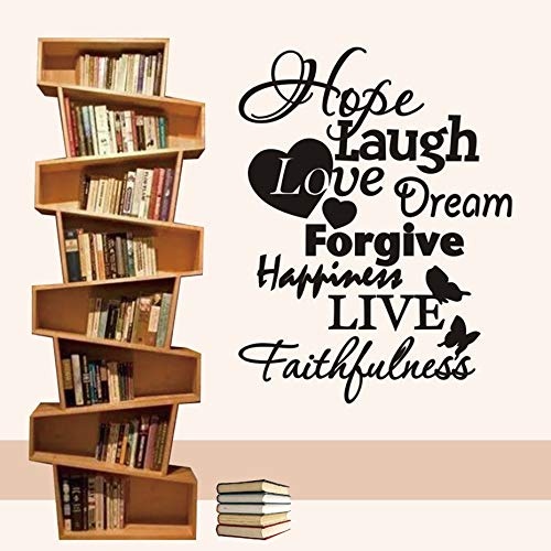 45x60cm Hope Laugh Love Dream Forgive Happiness Live Faithfulness Life Saying Wall Sticker For Living Room Wall Art Decals Home Decor