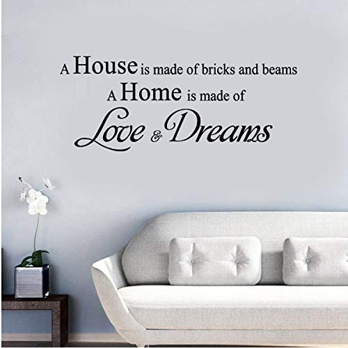 Family A Home is Made of Love and Dreams English Letter Quote Stickers Removable Mural Wall Stickers Wall Decal Rooms Home Decor