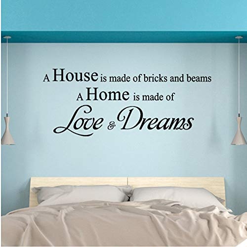 Family A Home is Made of Love and Dreams English Letter Quote Stickers Removable Mural Wall Stickers Wall Decal Rooms Home Decor