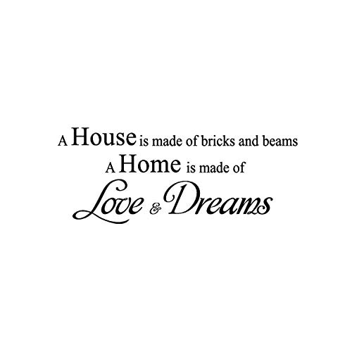 Family A Home is Made of Love and Dreams English Letter Quote Stickers Removable Mural Wall Stickers Wall Decal Rooms Home Decor