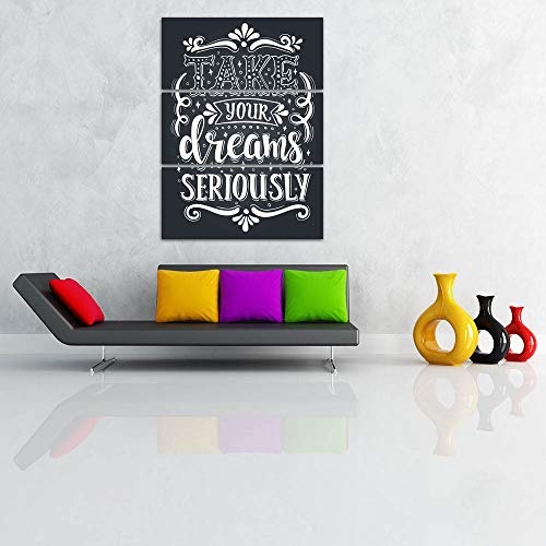 ArtzFolio Take Your Dreams Seriously Typography Art Split Art Painting Panel On Sunboard 28 X 37.3Inch