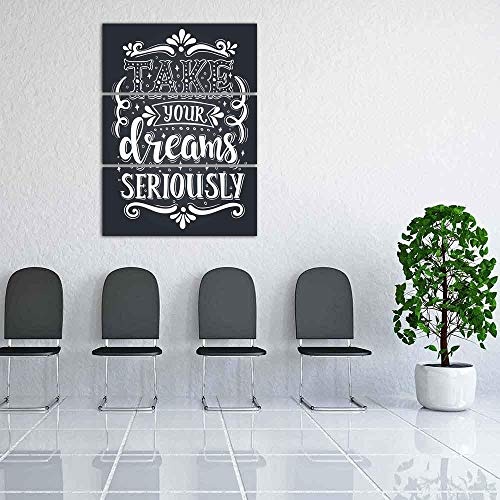 ArtzFolio Take Your Dreams Seriously Typography Art Split Art Painting Panel On Sunboard 28 X 37.3Inch