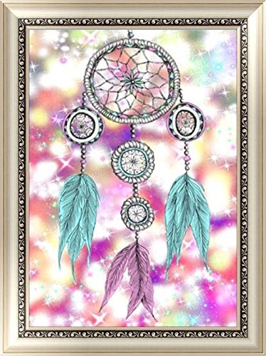MXJSUA Painting by Numbers Dream Catch DIY 5D Diamond Painting Kit Diamond Painting Full Diamond Rhinestone Crystal Embroidery Pictures Cross Stitch Art Craft for Home Decor 30 x 40 cm