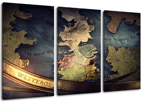 Game of Thrones Motiv, 3-teilig auf Leinwand (Gesamtformat: 120x80 cm), Hochwertiger Kunstdruck als Wandbild. Billiger als ein Ölbild! ACHTUNG KEIN Poster oder Plakat!