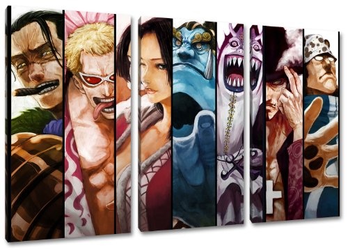 Sieben Samurai, One Piece Motiv, 3-teilig auf Leinwand...
