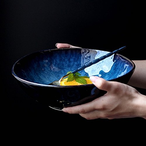 Japanischen Stil Blau Keramik Geschirr Kreative Ramen Schüssel Große Suppenschüssel Obst Salatschüssel ( größe : M )