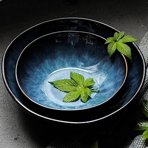 Japanischen Stil Blau Keramik Geschirr Kreative Ramen Schüssel Große Suppenschüssel Obst Salatschüssel ( größe : M )