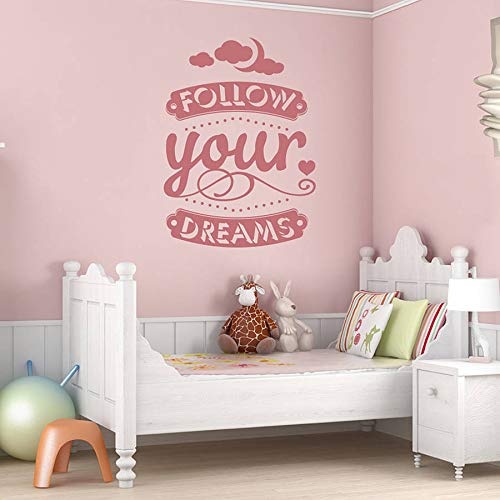 40 * 56cmFollow your dreams Wanddekal lovely Home Decor Schlafzimmer Living Room Art Stickers Removable Vinyl Pure Color Wall Sticker