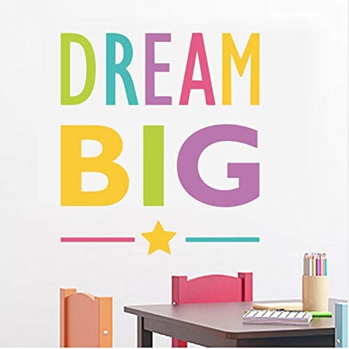 LGXINGLIyidian Colorful Big Dream Life Quote Color Wall Stickers for Kids Room Decoration Waterproof Wall Art Decals Wallpaper DIY Home Decor