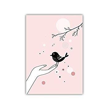 Farmerly Christmas Modern Cute Little Girls Dream Posters and Art Print Canvas Painting Wall Picture Nordic Kids Room Home Deco No Frame 40X50cm No Frame Lh103 Color 1259