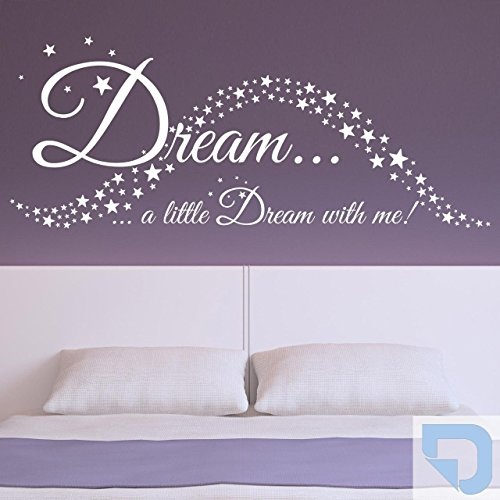 DESIGNSCAPE® Wandtattoo Dream... a little Dream with me 180 x 79 cm (Breite x Höhe) pastell-blau DW801117-L-F99