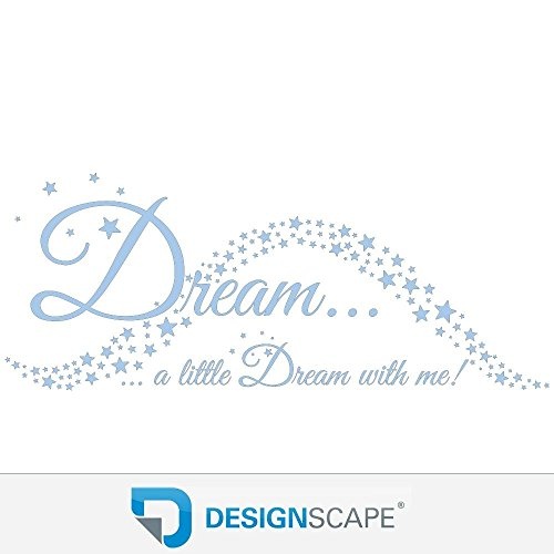 DESIGNSCAPE® Wandtattoo Dream... a little Dream with me 180 x 79 cm (Breite x Höhe) pastell-blau DW801117-L-F99