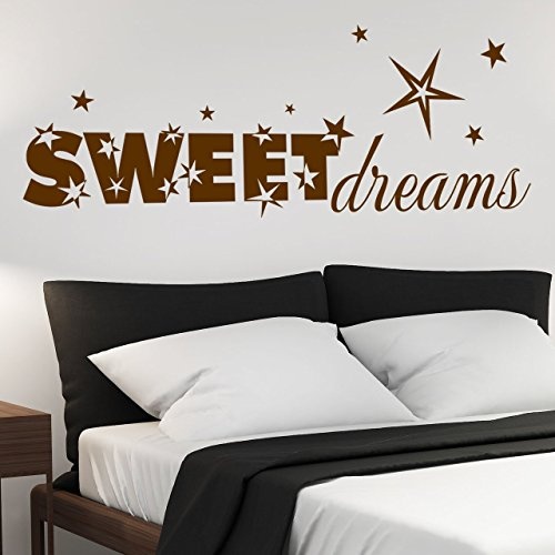 DESIGNSCAPE® Wandtattoo Sweet Dreams Schriftzug mit Sternen 180 x 67 cm (Breite x Höhe) pastell-blau DW803019-L-F99