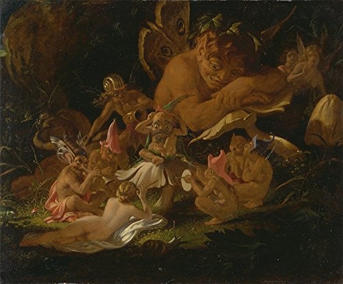 Spiffing Prints Joseph Noel Paton - Puck and Fairies from A Midsummer Nights Dream - Extra Large - Matte Print