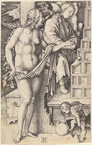 Spiffing Prints Albrecht Durer - The Dream of The Doctor Temptation of The Idler - Extra Large - Matte Print