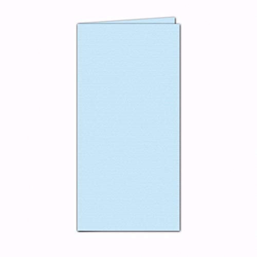 Faltkarte/Doppelkarte - Hellblau/Pastell / 25 Stück/DIN Lang