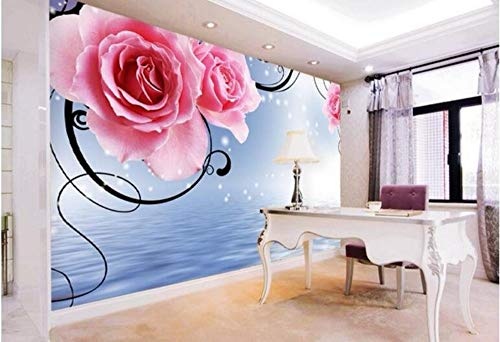 Xcmb 3D Wallpaper Blue Dream Wasser Rose Tilt Tv Hintergrund Wand Benutzerdefinierte Wohnzimmer Schlafzimmer Tapete Wandbild-250Cmx175Cm