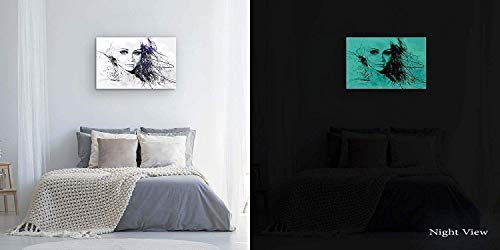 Eco Light Leinwand Wand Art Paket Dream Girl und Lovely Rustikal Collage Set von 4 Art Dual View Surprise Artwork modernen gerahmt fertig zum Aufhängen Art Wand, weiß, 60 x 90 cm