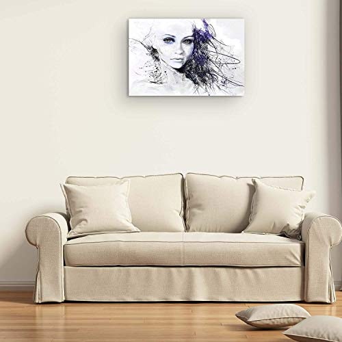 Eco Light Leinwand Wand Art Paket Dream Girl und Lovely Rustikal Collage Set von 4 Art Dual View Surprise Artwork modernen gerahmt fertig zum Aufhängen Art Wand, weiß, 60 x 90 cm