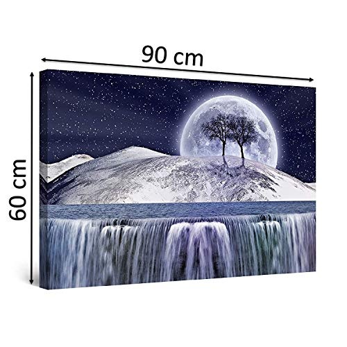 Eco Light Art Wand Leinwand Bundle Fantasy Dream World abstrakten Landschaft Modern M blau