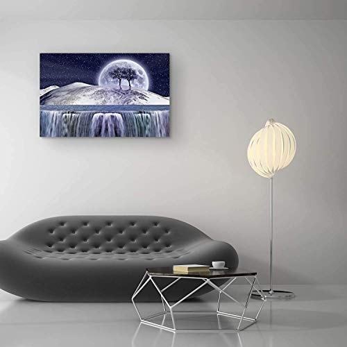 Eco Light Art Wand Leinwand Bundle Fantasy Dream World abstrakten Landschaft Modern M blau