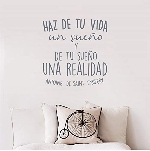 Spanish Inspirational positive Quotes Vinyl Wall Sticker Life Dreams Art Decals For Spanish Home Decoration 55x50cm