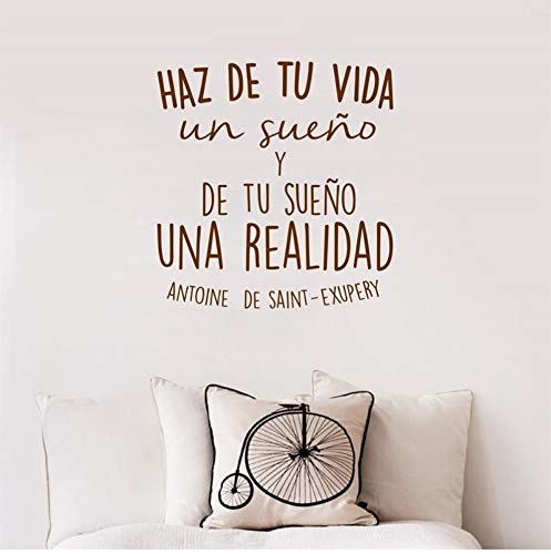 Spanish Inspirational positive Quotes Vinyl Wall Sticker Life Dreams Art Decals For Spanish Home Decoration 55x50cm