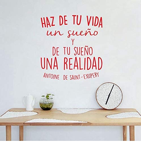 Spanish Inspirational positive Quotes Vinyl Wall Sticker Life Dreams Art Decals For Spanish Home Decoration 55x50cm