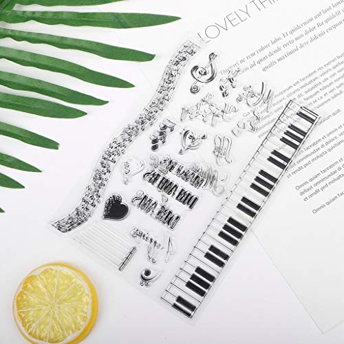 Mmnas Music Dreams DIY Silicone Clear Stamp Cling Seal Scrapbook Embossing Album Decor