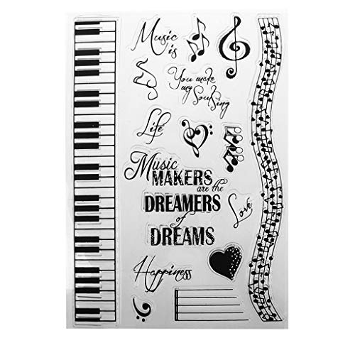 Mmnas Music Dreams DIY Silicone Clear Stamp Cling Seal Scrapbook Embossing Album Decor