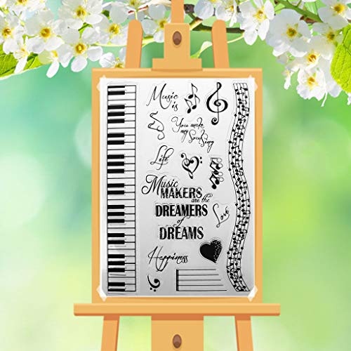 Mmnas Music Dreams DIY Silicone Clear Stamp Cling Seal Scrapbook Embossing Album Decor