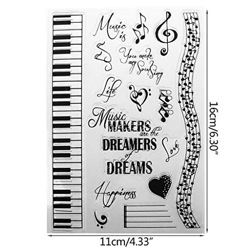 Mmnas Music Dreams DIY Silicone Clear Stamp Cling Seal Scrapbook Embossing Album Decor