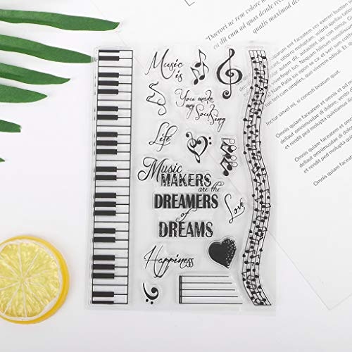 Mmnas Music Dreams DIY Silicone Clear Stamp Cling Seal Scrapbook Embossing Album Decor