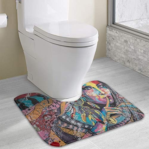 Dimension Art Dream Catcher Contour Bath Rugs Non-Slip Soft and Absorbent Memory Foam U-Shaped Bathroom Bath Mats Rug Carpet