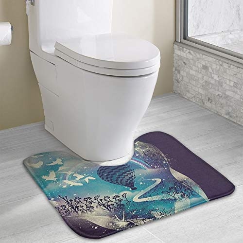 Dimension Art Dream Contour Bath Rugs Non Slip Soft and Absorbent Memory Foam U-Shaped Bathroom Bath Mats Rug Carpet