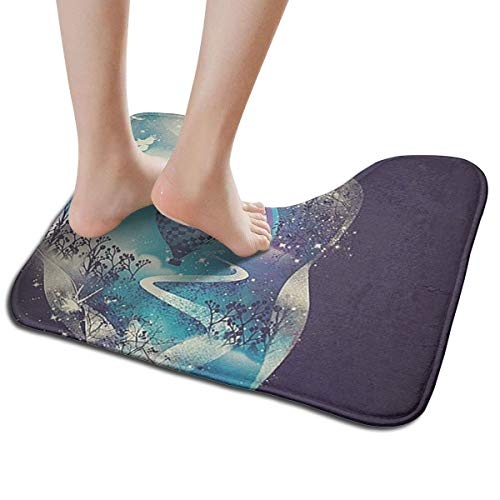 Dimension Art Dream Contour Bath Rugs Non Slip Soft and Absorbent Memory Foam U-Shaped Bathroom Bath Mats Rug Carpet