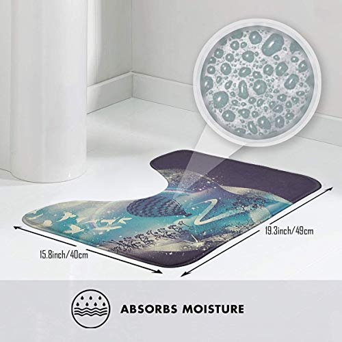 Dimension Art Dream Contour Bath Rugs Non Slip Soft and Absorbent Memory Foam U-Shaped Bathroom Bath Mats Rug Carpet