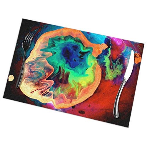Dimension Art Lucid Dream Placemats Set of 4 for Dining Table Washable Polyester Placemat Non-Slip Wear and Heat Resistant Kitchen Table Mats Easy to Clean