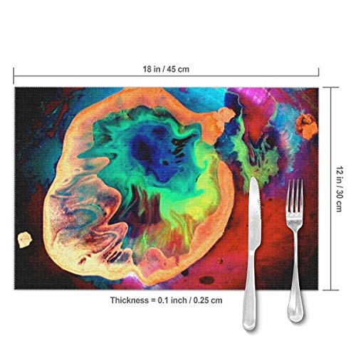Dimension Art Lucid Dream Placemats Set of 4 for Dining Table Washable Polyester Placemat Non-Slip Wear and Heat Resistant Kitchen Table Mats Easy to Clean