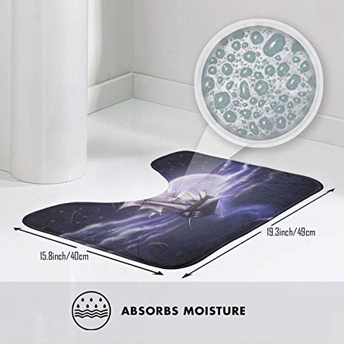 Dimension Art Journey of Dreams Contour Bath Rugs Non-Slip Soft and Absorbent Memory Foam U-Shaped Bathroom Bath Mats Rug Carpet